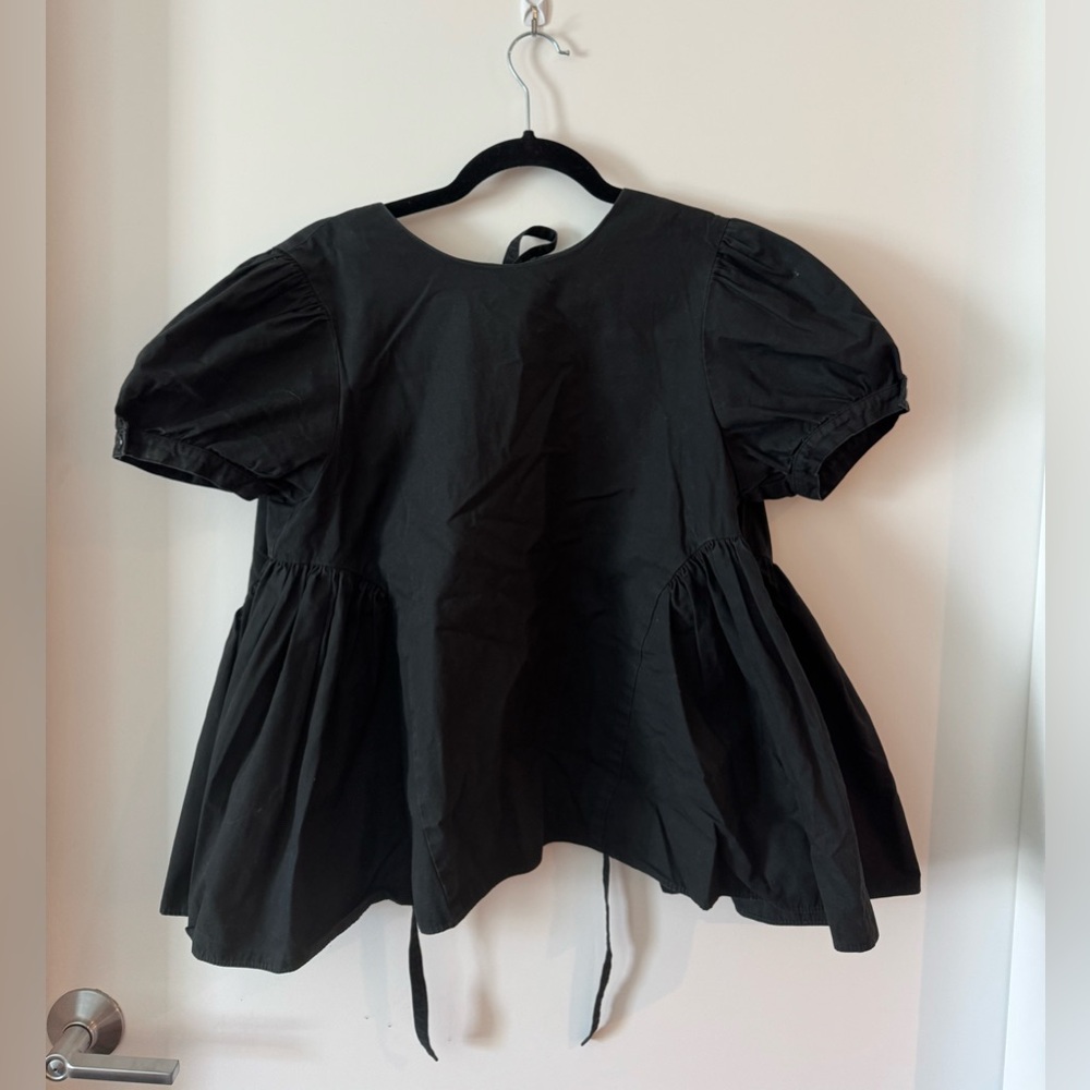 Sandy Liang black cotton top, size M